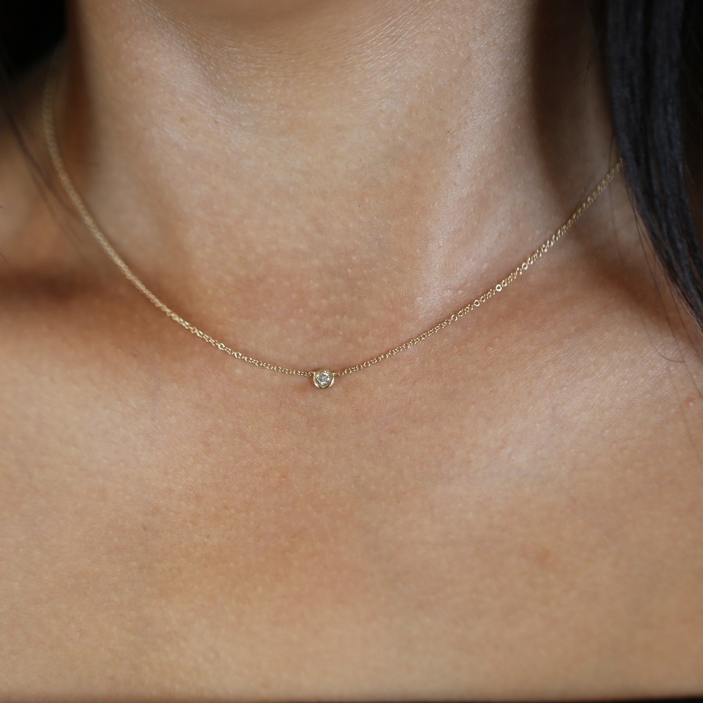 Diamond Pendent Round Brilliant Yellow Gold